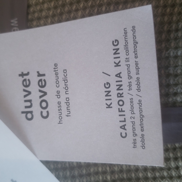 West Elm European Linen Mini Waffle Duvet Cover King Natural Flax - Picture 3 of 8